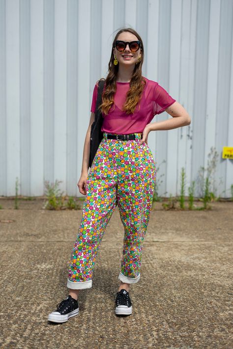 Flower Print Addison Jeans - Lucy & Yak Colourful Dungarees Outfit, Lucy And Yak Addison Jeans, Lucy And Yak Jeans, Lucy And Yak Outfit, Toothpaste Kisses, Dungaree Outfit, Genderqueer Fashion, Lucy Yak, Oc Outfits