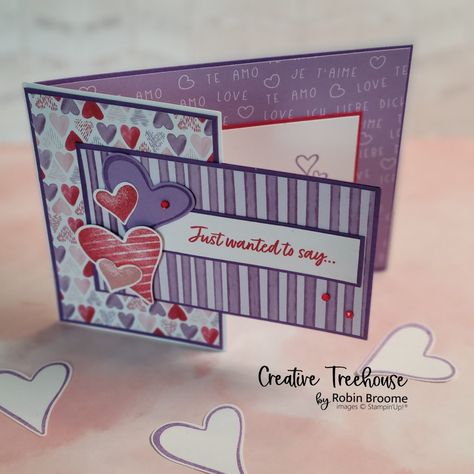 Stampin Up Valentine Cards, Valentines Day Cards Handmade, Country Bouquet, Valentine Love Cards, Fancy Fold Card Tutorials, Card Creative, Valentine Cards Handmade, Country Floral, Fold Cards