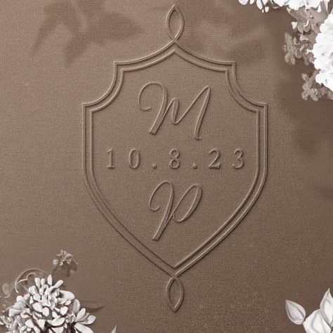 Elegant Couple's Wedding Script Monogram Emblem Embosser Wedding Emblem, Wedding Crest Monogram, Army Wedding, Crest Monogram, Wedding Script, Crest Design, Honey Wedding, Wedding Logo Monogram, Wedding Crest