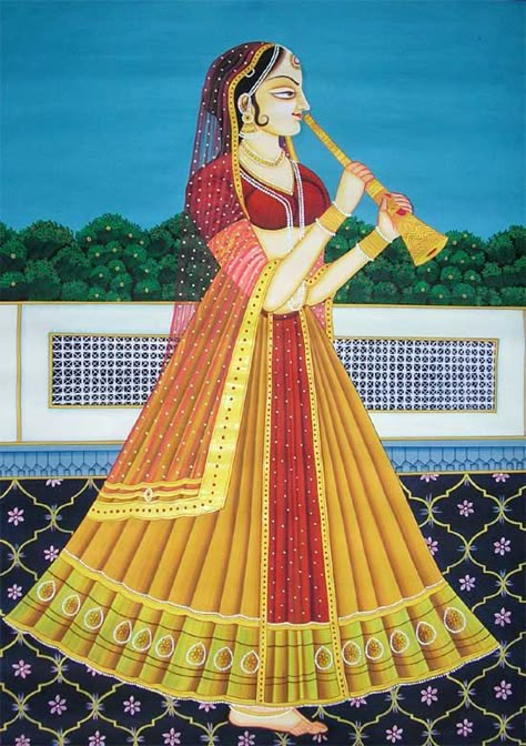 Rajasthani Painting, Rajasthani Art, Mughal Art Paintings, Mughal Paintings, Miniature Paintings, Pichwai Paintings, Indian Painting, Indian Folk Art, Flower Art Images