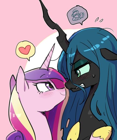 by Beakgup Lesbian Makeup, Princess Cadence, Gritted Teeth, Queen Chrysalis, Mini Pony, Team Rwby, Pony Art, Mlp Fan Art, My Little Pony Comic