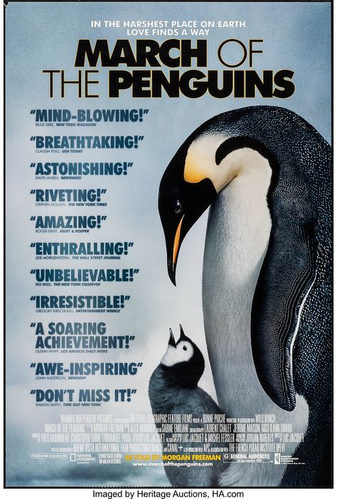 Nature Documentary, March Of The Penguins, Ship Poster, The Penguins, Emperor Penguin, Morgan Freeman, Original Movie Posters, Original Movie, Riveting