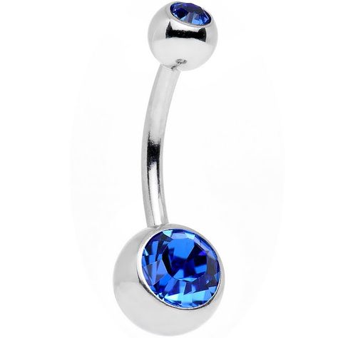 Sapphire Blue Double Gem Belly Ring Created with Swarovski Crystals Accessories Board, La Summer, Bellybutton Piercings, Belly Button Piercing Jewelry, Belly Piercing Jewelry, Button Piercing, Jewelry Promotion, Belly Button Jewelry, Navel Jewelry