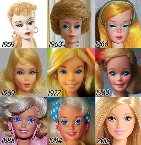 Barbie Through The Decades, Barbie Decades, Best Cheap Makeup, Fashion Show Makeup, Barbies Pics, Dawn Dolls, Barbie Doll Clothing Patterns, Face Mold, Doll Makeup