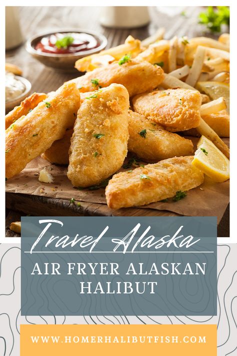 Air Fryer Halibut Recipe Air Fryer Recipes Halibut, How To Cook Halibut In Air Fryer, Breaded Halibut In Air Fryer, Air Fryer Halibut Fish And Chips, Deep Fried Halibut Recipes, Air Fried Halibut, Air Fry Halibut, Air Fried Halibut Recipes, Air Fryer Halibut Recipes Healthy