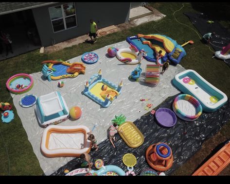 Backyard Water Park Birthday Party, Backyard Water Birthday Party, Backyard Water Party Ideas For Kids, Backyard Water Party Ideas, Water Birthday Party Ideas, Water Party Ideas, Water Themed Birthday Party, Water Park Birthday Party, Water Birthday Party