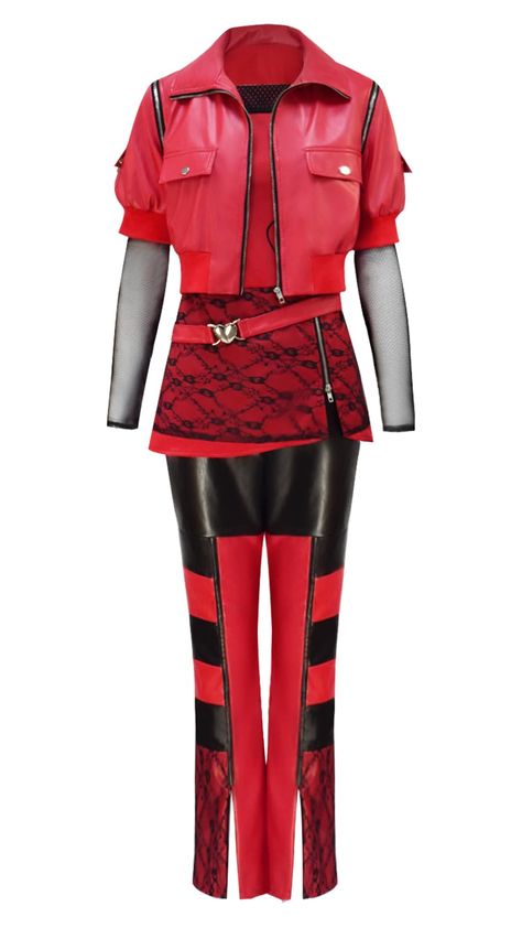 PRICES MAY VARY. Stunning Design: Embrace the bold and captivating aesthetic of these women's costumes, inspired by the iconic 'Rise of Red' collection. Versatile Ensemble: This versatile set includes a dress shirt, a vest, pants and complementary accessories to create a cohesive and striking look. Premium Materials: Crafted with pu leather, polyester and cotton, these costumes offer both durability and comfort for extended wear. Attention to Detail: Intricate embellishments and expert tailoring Rise Of Red Costume, Red Costume Ideas, Work Halloween Costumes, Unitard Costumes, Red Goth, Red Cosplay, Halloween Costumes For Work, Captivating Aesthetic, Halloween Episodes