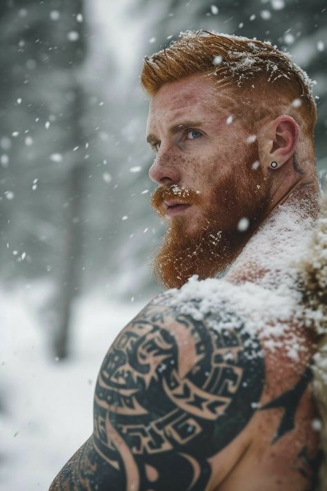 Ginger Hair Men, Redhead Men, Techwear Fashion, Viking Men, Ginger Beard, Scruffy Men, Ginger Men, Steamy Romance, Big Men