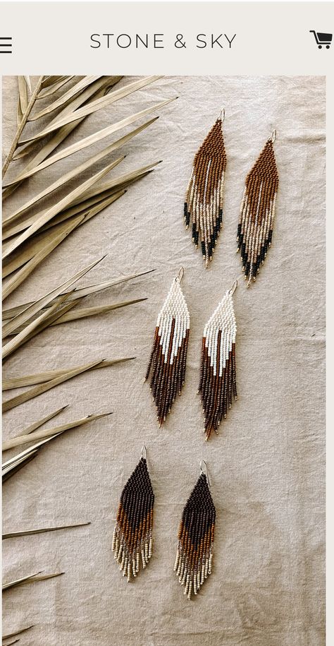 Native American Fringe Earrings Pattern, Beaded Earring Patterns, Small Beaded Earrings, Indigenous Jewelry, Seed Bead Fringe Earrings, Fall Bead, Fringe Earring, Beaded Fringe Earrings, Beaded Hat