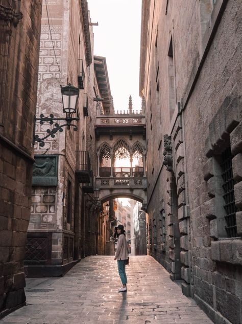 Pont del Bisbe in the Gothic Quarter in Barcelona Gothic Quarter Barcelona, Barcelona Pictures, Barcelona Spain Travel, Spain Itinerary, Gothic Quarter, Foto Tips, Barcelona Travel, The Gothic, Travel Beauty