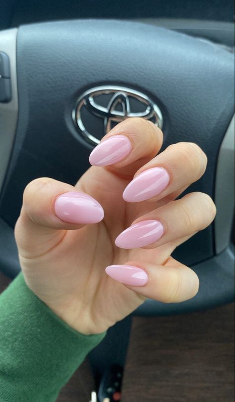 Classy Pink Almond Nails, Pastel Pink Almond Nails, Light Pink Spring Nails, Simple Nail Ideas Almond Shape, Archive Nails, Pink Milky Nails, Nude Pink Almond Nails, Ballet Pink Nails, Baby Pink Almond Nails