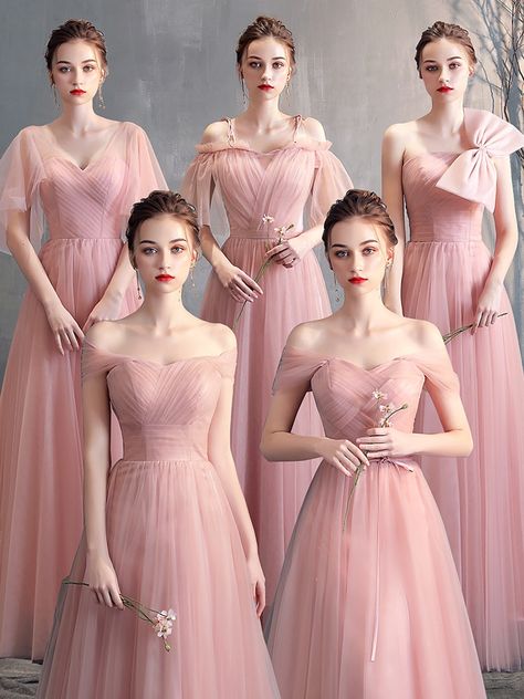 Pink Junior Bridesmaid Dresses, Bridesmaids Blush Pink, Vestido Rose Gold, Gaun Tulle, Girls Bridesmaid Dresses, Dress Bridesmaids, Pink Bridesmaid Dress, Custom Bridesmaid Dress, Pregnant Wedding Dress