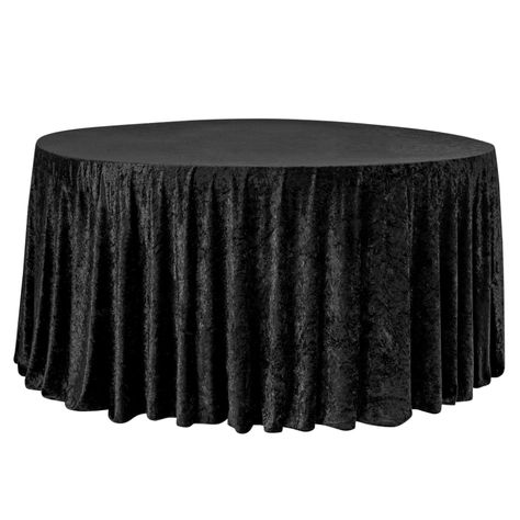 Velvet 132" Round Tablecloth - Black– CV Linens Velvet Tablecloth, 120 Round Tablecloth, Velvet Table, Banquet Chair Covers, Event Decor Direct, Chair Bands, Circle Table, Sequin Table, Velvet Set