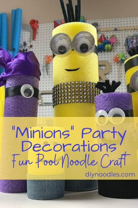 Minion Pool Party, Minion Theme Decoration, Minion Birthday Party Ideas Decorations, Minion Crafts For Kids, Minions Halloween Decorations, Minions Decorations, Diy Minion Decorations, Minion Birthday Party Food, One In A Minion