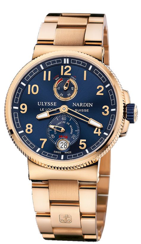 Ulysse Nardin - Marine Chronometer Manufacture | 1186-126-8M_63 Casual Watches For Men, Skeleton Back, Marine Chronometer, Ball Pump, Cleaning Mold, Apple Watch Iphone, Stainless Steel Bracelet Men, Ulysse Nardin, Mens Sport Watches