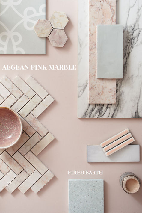 Offering interesting formats in the softest natural pink marble, the hard-wearing Aegean collection is designed to help you create a number of contemporary and dramatic looks. Scallop, hexagon and herringbone mosaics and a brick-shaped tile make this range a versatile choice if you adore pink and love the elegance of marble. Pink Scallop Tile, Pink Marble Tile Bathroom, Pink Marble Bathroom Ideas, Pink And Marble Bathroom, Beige Tile Kitchen Floor, Pink Marble Tile, Girls Jack And Jill Bathroom, Beige Tile Kitchen, Pink Marble Bathroom