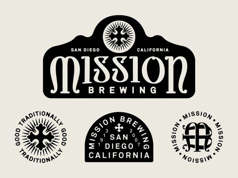 San Diego brewery by Ryan Pickard on Dribbble Craft Beer Logo, Retro Logo Inspiration, Logo Design Unique, Brewery Logo, Timeless Logo Design, Brewery Design, Timeless Logo, Creative Logos, Startup Logo