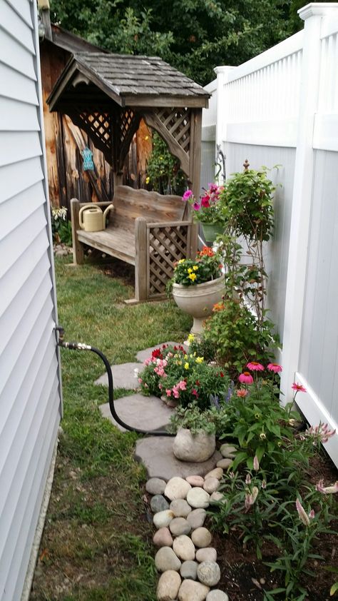 Landscape Around Bird Feeders, Backyard Memorial Garden, Bird Area In Backyard, Bird Sanctuary Ideas Backyards, Memorial Garden Ideas Mom, Pet Memorial Flower Garden, Animal Memorial Garden Ideas, Shed Landscaping, Backyard Sanctuary