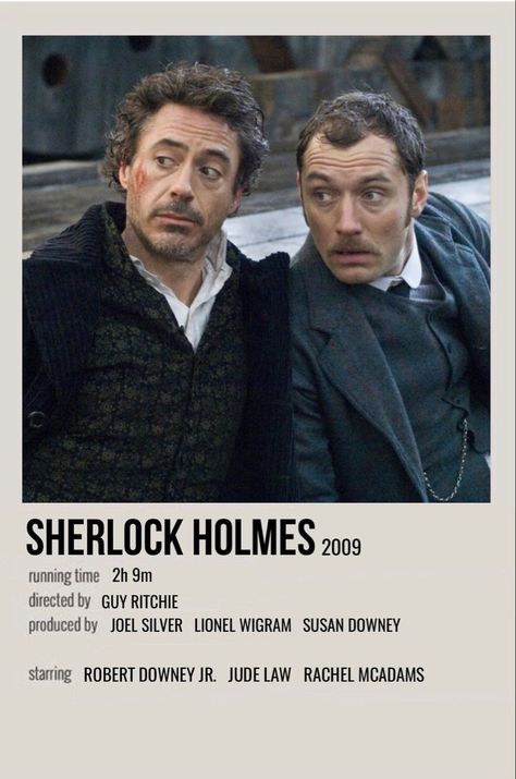 Netflix Romantic Movies, Bullet Journal Netflix, Sherlock Holmes 2009, Detective Sherlock Holmes, Holmes Movie, Netflix Shows, Iconic Movie Posters, Movie Card, Film Posters Minimalist