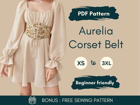 Corset Belt Sewing Pattern | Beginner-Friendly Project | Includes Sizes XS-3XL Create your own stylish corset belt with this easy-to-follow sewing pattern, perfect for beginners! This pattern features two versatile versions: one with lining and boning for added structure and one without, ideal for a simpler, quicker sew. ✂️ What's Included:    - Sizes: XS-3XL (plus size-inclusive!)    - Seam allowance: 1 cm included for precision sewing    - Print options: A4/US Letter (print at home) & A0 (copy Underbust Corset Belt Pattern, Leather Corset Belt Pattern, Diy Underbust Corset, Diy Corset Easy, Corset Belt Sewing Pattern, Diy Corset Pattern, Corset Belt Pattern, Sewing Pattern Corset, Underbust Corset Pattern