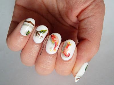 3D Koi Fish Nails Aquarium Nails, Nailart Designs, Fish Nails, Fingernails Painted, 3d Fish, 3d Nail Designs, Red Nail Designs, Crazy Nails, Nails Desing