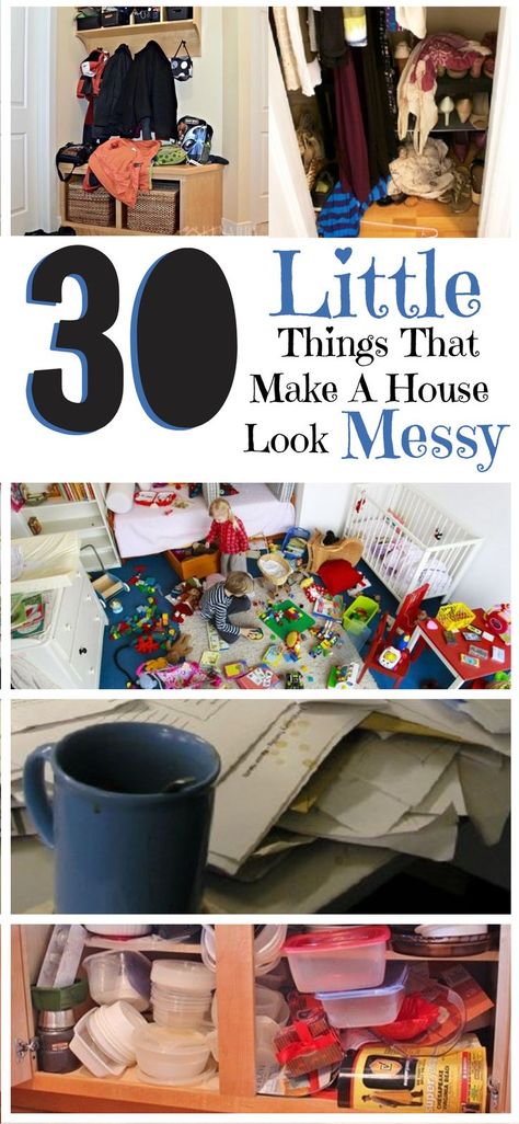 Here are 30 common things that will make your house look messy. Organizing and cleaning these things will have a huge impact on how tidy your home looks! #cleaningtips #organizingtips #lifehacks #DIY Diy Makeup Organizer, Deep Cleaning Hacks, Cleaning And Organizing, Cleaning Painted Walls, Glass Cooktop, Deep Cleaning Tips, Trending Pins, Simple Life Hacks, Clean Dishwasher