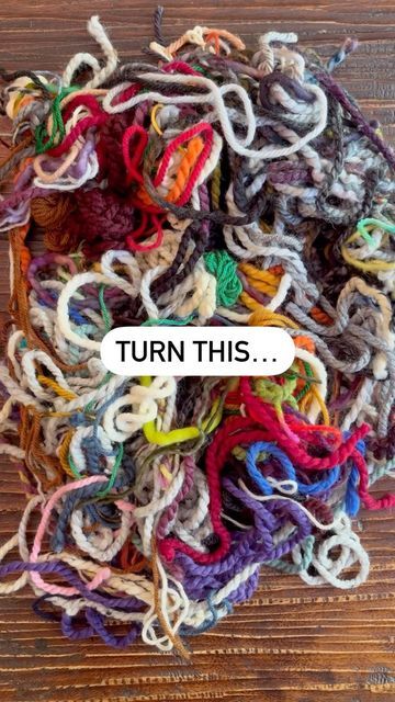 Yarn Stash Buster Ideas, Knit Collage Yarn Projects, Making Yarn From Fabric, Yarn Ends Projects, Fancy Yarn Projects, Embroidery Yarn Crafts, Tube Knitting Projects, Yarn Loom Projects, What To Do With Yarn Scraps