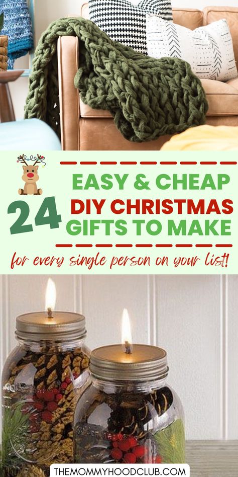 Are you looking for fun and easy DIY Christmas gifts for people on your list this year? Whether it's friends, family or co-workers, this list has DIY gift ideas they'll actually want! Cheap and creative pr on a budget. Unique crafts you'll have fun making for kids, for mom, for grandparents- whoever! Find an idea for the people on your Christmas list. #christmas #christmasgifts #diy #diygifts Diy Work Gifts Christmas, Family Christmas Present Ideas Diy, Cute Homemade Christmas Gifts Friends, Diy Christmas Gifts For Large Groups, Christmas Ideas For Grandparents Diy, Christmas Ideas On A Budget, Christmas Gift Ideas Inexpensive, Thoughtful Diy Christmas Gifts, Christmas Gifts Diy Family