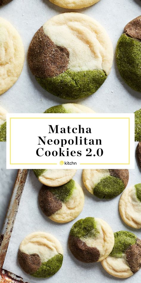 Matcha Neapolitan Cookies, Macha Dessert Recipes, Macha Cookies Recipes, Matcha Latte Cookies, Aesthetic Bakes, Neapolitan Cookies Recipe, Cookie Box Ideas, Neapolitan Cookies, Ice Box Cookies