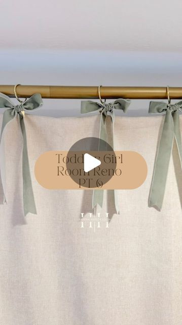 Bows On Curtains, Feminine Nursery Ideas, Bow Garland Diy, Bow Curtains, Feminine Nursery, Girl Curtains, Diy Curtain Rods, Diy Shower Curtain, Nursery Curtains