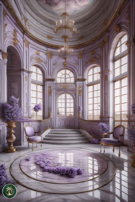 Castle Hallway Aesthetic, Purple Castle Aesthetic, Castle Hallway, Hallway Aesthetic, Purple Castle, Magic Decor, Awesome Backgrounds, Castle House Design, Awesome Houses