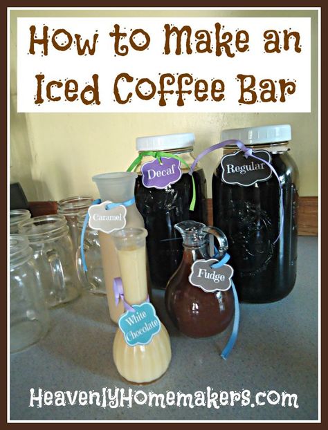 Make coffee for a crowd that will wow them without breaking your budget! Coffee For A Crowd, Iced Coffee Bar, Coffee Bar Party, Coffee Ice Cubes, Diy Coffee Bar, How To Make Ice Coffee, Coffee Party, Home Coffee Bar, Bar Set Up