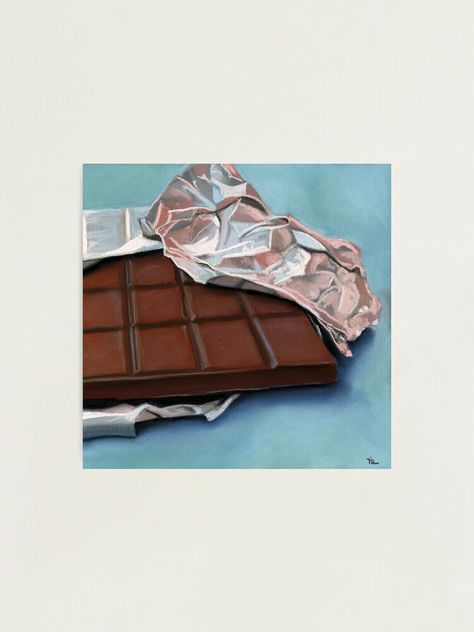 "realistic chocolate bar painting" Photographic Print by riahills | Redbubble Chocolate Painting, Realistic Chocolate, Bar Painting, Original Pastel, Food Painting, Pastel Paper, Design Challenge, Edible Art, Pastel Painting