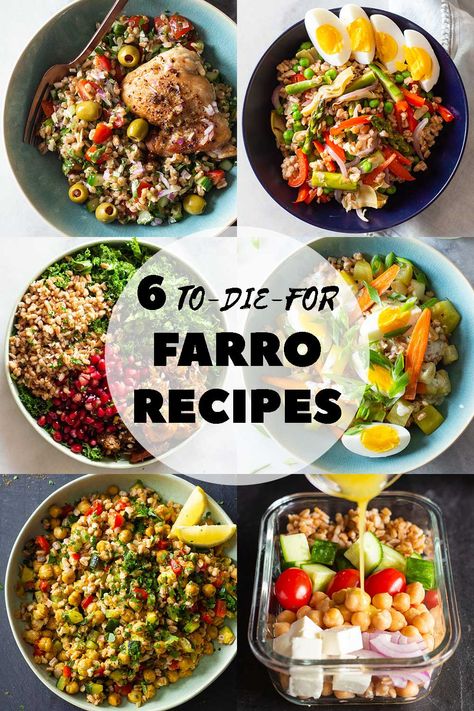 How To Cook Farro, Vegetarian Mealprep, Salad Recipes Vegetarian, Farro Recipes, Winter Salads, Vegetarian Salad Recipes, Vegetarian Meal Prep, Farro Salad, Prep Bowls