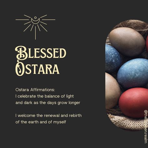 Blessings to your Ostara 🥚 Here are a couple simple affirmations/prayers you can use in your Ostara celebrations & rituals today 🔥 #theunseenrealm #ostara #ostarablessings #witchylife #sabbats #ostaraaffirmation #blessedostara #affirmations #affirmationpositive #springequinox #hellospring Ostara Blessings, Simple Affirmations, Spring Equinox, March 19, Magic Art, Hello Spring, Positive Affirmations, A Couple, Affirmations