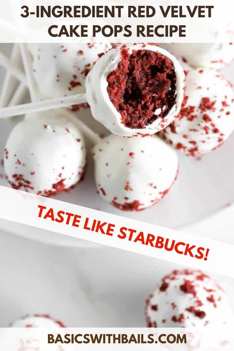 Cake And Pop Recipes, Easy Red Velvet Cake Pops, Red Velvet Cakepop Recipes, Red Velvet Cake Pops Cream Cheese, Christmas Cake Pops Easy, Starbucks Cake Pops Recipe, Cake Pops Recipe Easy, Red Velvet Cake Pops Recipe, Red Velvet Muffins