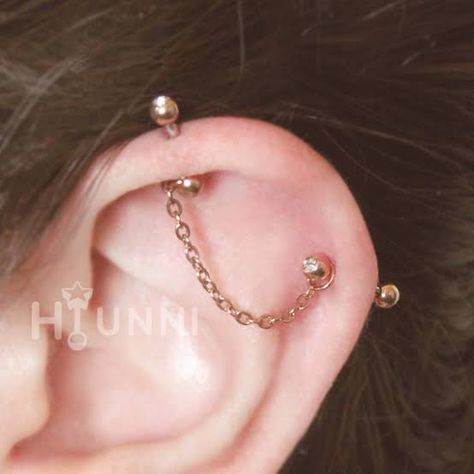 Dainty Industrial Piercing, Transversal Piercing, Chain Industrial Piercing, Industrial Piercing Chain, Chain Industrial, Piercing Transversal, Industrial Piercing Jewelry, Piercing Industrial, Custom Chain