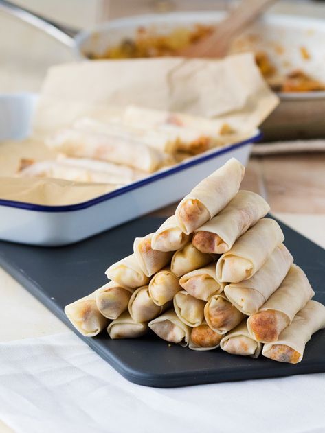 Breakfast Spring Rolls by The Worktop Scrambled Eggs Bacon, Spring Roll Pastry, Spring Breakfast, No Egg Desserts, Spring Roll Recipe, Bacon Egg And Cheese, Egg And Cheese, Air Fryer Recipes Easy, Bacon Egg