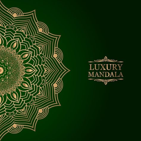 Gold Mandala Art, Ornamental Mandala Design, Golden Green Mandala Art Background With Border, Golden Mandala Wallpaper, Ornamental Mandala, Green Tara Mandala, Golden Mandala, Green Mandala, Luxury Green