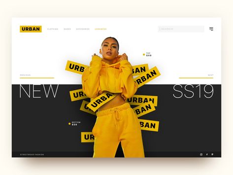 Concept design of urban streetwear website Best Streetwear Brands, Fashion Website Design, Urban Concept, Best Ui Design, Fashion Banner, Clothing Sites, Streetwear Shop, Branding Website Design, Ui Design Inspiration