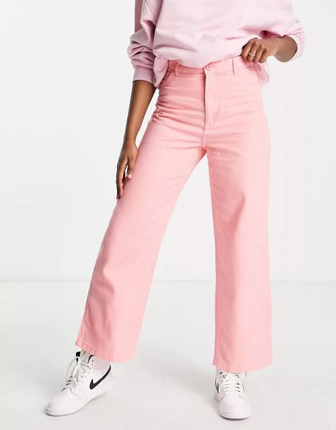 Monki wide leg pants in light pink | ASOS Skirt Co Ord, Pink Pants, Pantalon Large, Love At First, Urban Chic, Skirt Leggings, Hoodies For Sale, Blazer Dress, Jeans For Sale