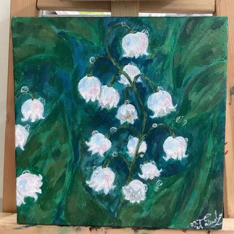 LILY OF THE VALLEY ❥ #art #painting #canvas #lilyofthevalley Lily Of The Valley Painting, Valley Painting, Water Colours, July 31, Art Tutorials Drawing, Painting Canvas, Lily Of The Valley, The Valley, Drawing Tutorial