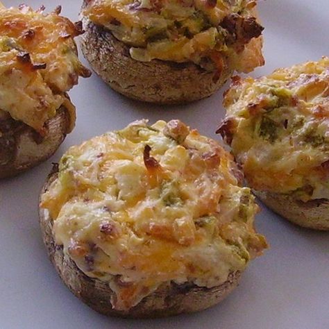 Hot and Spicy Stuffed Mushrooms | "Excellent! We LOVED the spiciness of these. " Crescent Ring, Jalapeno Peppers, Stuffed Mushroom, Crowd Pleasing Appetizers, Hot And Spicy, Amazing Appetizers, Recipes Appetizers And Snacks, Vegetable Side, Bacon Cheddar