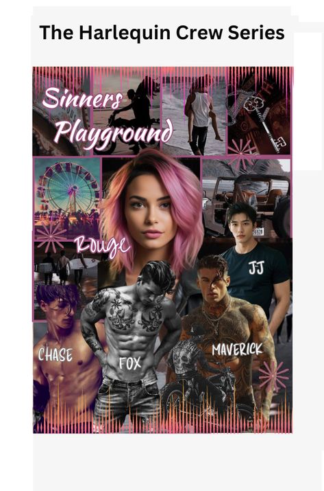 The Harlequin Crew, Sinners Playground, Harlequin Crew, Spicy Booktok, Aesthetic Collages, Devils Night, Books For Teens, Fan Book, Aesthetic Collage