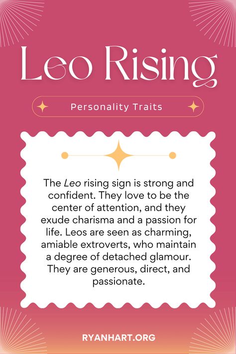 Leo Rising Woman, Leo Rising Sign, Leo Rising Aesthetic, Rising Leo, Chart Aesthetic, Zodiac Signs In Order, Leo Aesthetic, Mars Bars, Leo Energy