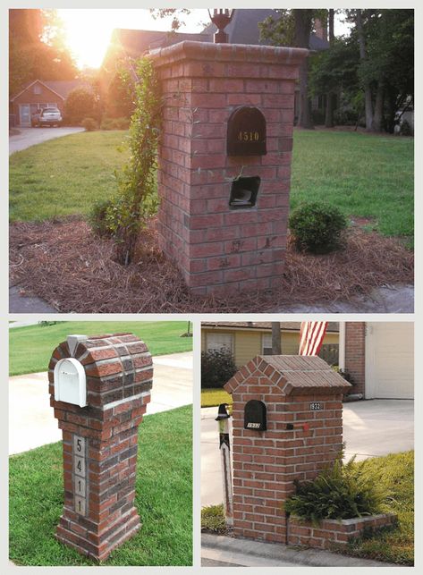 Why Your Home Needs a Brick or Stone Mailbox – Best Stone Installers Brick Mailboxes, Mailbox Designs, Stone Mailbox, Brick Mailbox, Brick Pillars, Old Mailbox, Mailbox Makeover, Mailbox Landscaping, Mailbox Ideas