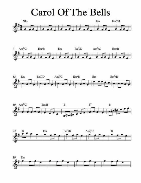 Harp Sheet Music Free, Cello Christmas Sheet Music, Carol Of The Bells Flute Sheet Music, Treble Clef Music Sheet, Carol Of The Bells Violin Notes, Bassoon Sheet Music, Treble Clef Sheet Music, Carol Of The Bells Sheet Music, Fun Violin Sheet Music