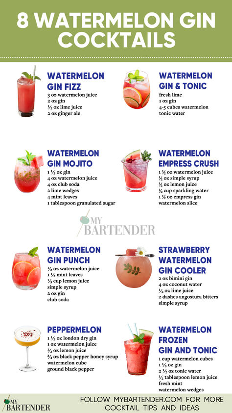 Watermelon Gin Cocktails Gin And Watermelon Cocktail, Cocktails With Watermelon, Watermelon Gin Cocktail, Drinks Wallpaper, Summer Drinks Alcohol Recipes, Bartending 101, Best Watermelon, Watermelon Cocktail, Spicy Drinks