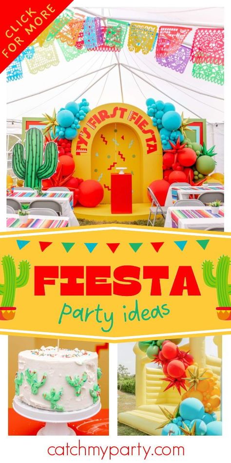 Take a look at this fun fiesta! The cake is wonderful! See more party ideas and share yours at CatchMyParty.com Cinco De Mayo First Birthday Girl, First Fiesta Birthday Girl, Fiesta Party Ideas, First Fiesta Birthday, Fiesta Party Decor, First Fiesta, 1st Birthday Party For Girls, Fiesta Birthday Party, Girls Birthday Party Themes