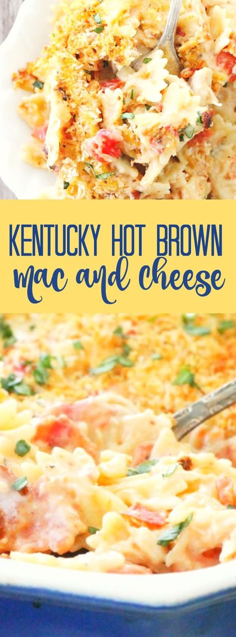 Kentucky Hot Brown Mac and Cheese #macaroniandcheese #kentuckyderby Kentucky Recipes, Kentucky Derby Recipes, Thirty Party, Kentucky Derby Food, Brown Cheese, Kentucky Food, Derby Recipe, Mom Meals, Derby Party Food